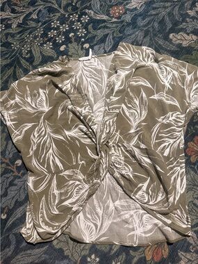 Olive Leaf Twist-Front Women's Top